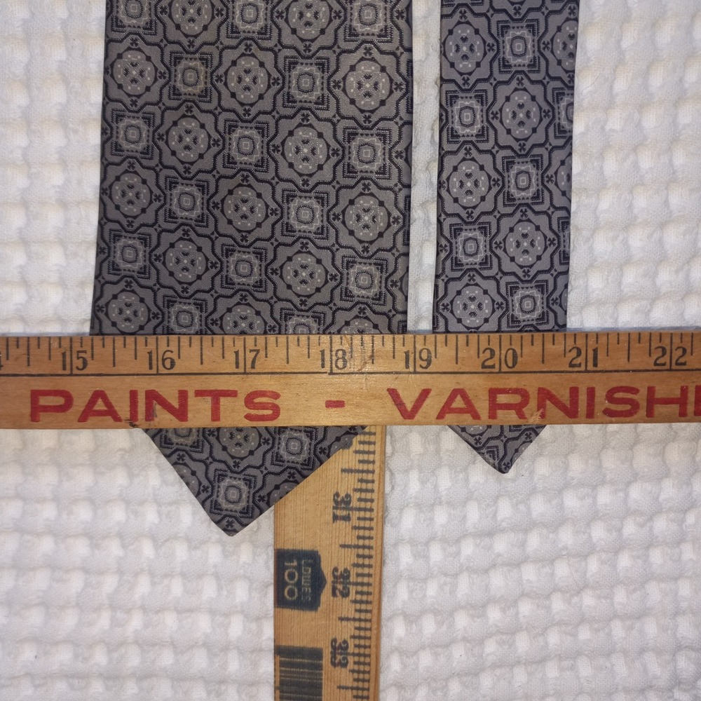 Stefano Ricci Luxury Collection Silk Tie Extra Long Gray Black  64"L 3.5" Italy - Picture 6 of 8